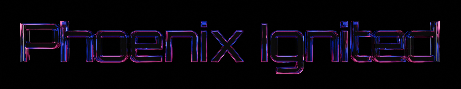 Phoenix Ignited Neon Transparent Word Mark